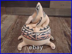 Native American Jemez Pueblo Handmade Clay Frog & Turtle by Fragua