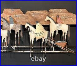 Native American Journey Migration Metal Wall Sculpture (C Jere)