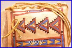 Native American Lakota Sioux Indian Painted Rawhide Parfleche Bag pouch VTG