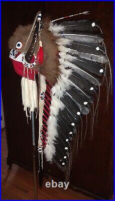 Native American Lakota Style Inspired Split horn buffalo headdress