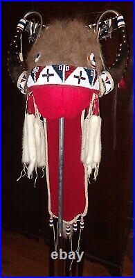 Native American Lakota Style Inspired Split horn buffalo headdress