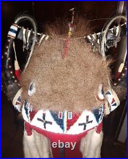 Native American Lakota Style Inspired Split horn buffalo headdress