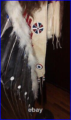 Native American Lakota Style Inspired Split horn buffalo headdress