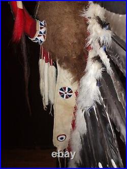 Native American Lakota Style Inspired Split horn buffalo headdress