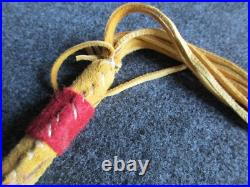 Native American Leather Rattle, American Indian Ceremonial Rattle #co-02311