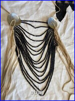 Native American Made breastplate Loop necklace pow wow regalia 16 Row Shells