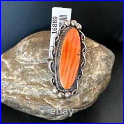 Native American Mens Spiny Oyster Navajo Sterling Silver Ring Size 8.5 16889