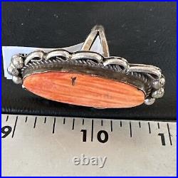 Native American Mens Spiny Oyster Navajo Sterling Silver Ring Size 8.5 16889