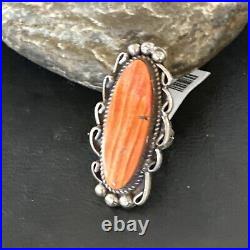 Native American Mens Spiny Oyster Navajo Sterling Silver Ring Size 8.5 16889