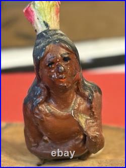 Native American Native Girl Figure On Rug