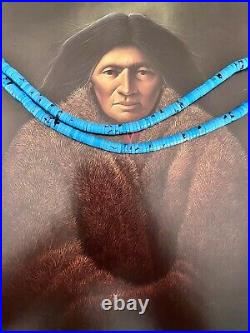 Native American Natural Turquoise Heishi Choker, 17, Sterling Silver, Stunning