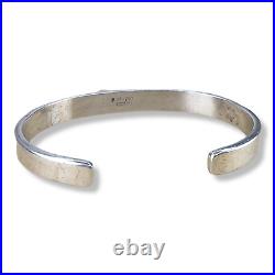 Native American Navajo Bruce Morgan Hand Stamped Sterling Silver Cuff Bracelet