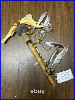 Native American Navajo Decorative Jaw Bone War Axe