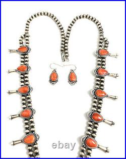 Native American Navajo Handmade Spiny Oysters Old Look Squash Blossom Set