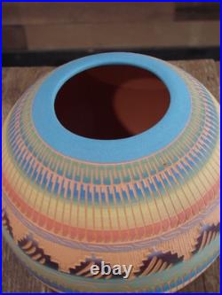 Native American Navajo Indian Hand Etched & Hand Painted Pottery Charlie Native American Navajo Indian Hand Etched & Hand Painted Pottery Charlie
