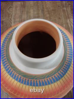 Native American Navajo Indian Hand Etched & Hand Painted Pottery M. Charlie