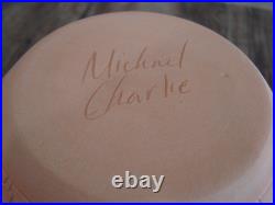 Native American Navajo Indian Hand Etched & Hand Painted Pottery M. Charlie