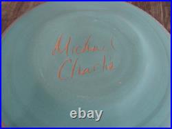 Native American Navajo Indian Hand Etched & Hand Painted Pottery M. Charlie