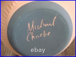 Native American Navajo Indian Hand Etched & Hand Painted Pottery M. Charlie Native American Navajo Indian Hand Etched & Hand Painted Pottery M. Charlie