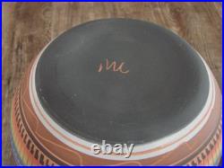 Native American Navajo Indian Hand Etched & Hand Painted Pottery M. Charlie
