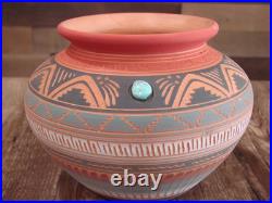 Native American Navajo Indian Hand Etched & Hand Painted Pottery Valencia Native American Navajo Indian Hand Etched & Hand Painted Pottery Valencia