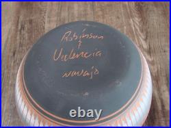 Native American Navajo Indian Hand Etched & Hand Painted Pottery Valencia
