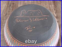 Native American Navajo Indian Hand Etched & Hand Painted Pottery Valencia