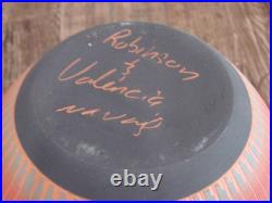 Native American Navajo Indian Hand Etched & Hand Painted Pottery Valencia