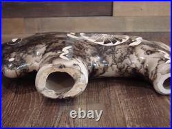 Native American Navajo Indian Pottery Horse Hair Buffalo Sculpture by Vail