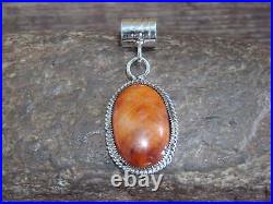 Native American Navajo Indian Sterling Silver & Spiny Oyster Pendant by Yazzie