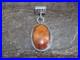 Native American Navajo Indian Sterling Silver & Spiny Oyster Pendant by Yazzie