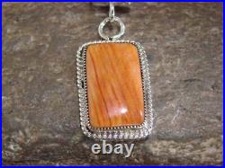 Native American Navajo Indian Sterling Silver & Spiny Oyster Pendant by Yazzie