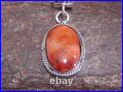 Native American Navajo Indian Sterling Silver & Spiny Oyster Pendant by Yazzie