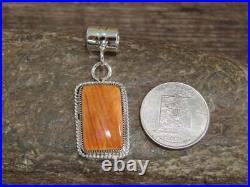 Native American Navajo Indian Sterling Silver & Spiny Oyster Pendant by Yazzie