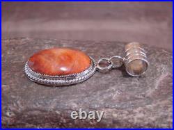 Native American Navajo Indian Sterling Silver & Spiny Oyster Pendant by Yazzie