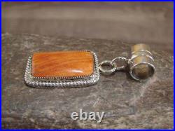 Native American Navajo Indian Sterling Silver & Spiny Oyster Pendant by Yazzie
