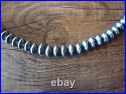 Native American Navajo Pearl Sterling Silver Saucer Bead 18 Necklace Jake