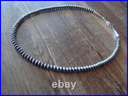 Native American Navajo Pearl Sterling Silver Saucer Bead 18 Necklace Jake