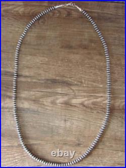 Native American Navajo Pearl Sterling Silver Saucer Bead 28 Necklace Doree