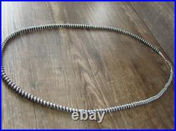 Native American Navajo Pearl Sterling Silver Saucer Bead 28 Necklace Doree