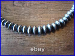 Native American Navajo Pearl Sterling Silver Saucer Bead 30 Necklace Jake