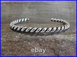 Native American Navajo Twisted Sterling Silver Bracelet by Tahe
