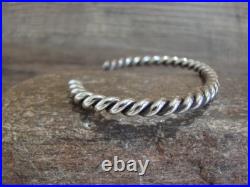 Native American Navajo Twisted Sterling Silver Bracelet by Tahe