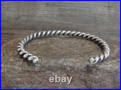 Native American Navajo Twisted Sterling Silver Bracelet by Tahe