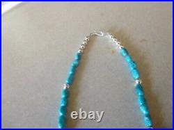 Native American Necklace Natural Kingman Arizona Turquoise & Sterling Necklace