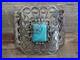 Native American Nickel Silver & Turquoise Bracelet by Cleveland