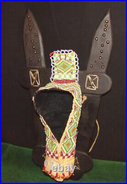 Native American Plains Indian Beaded Leather Doll Cradleboard, Cradle Board