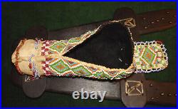 Native American Plains Indian Beaded Leather Doll Cradleboard, Cradle Board