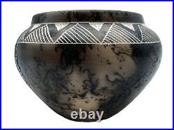 Native American Pottery Acoma Indian Horse Hair Southwest Home Decor Yellow Corn