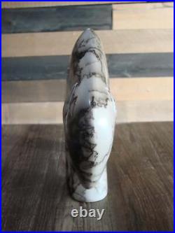 Native American Pottery Horse Hair Buffalo Sculpture by Yellow Corn
